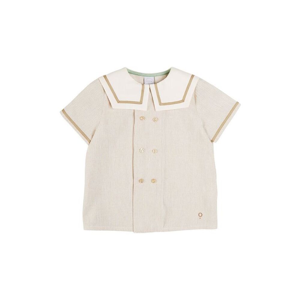 Pepa London Girls  Striped Mariner Collar Short Top